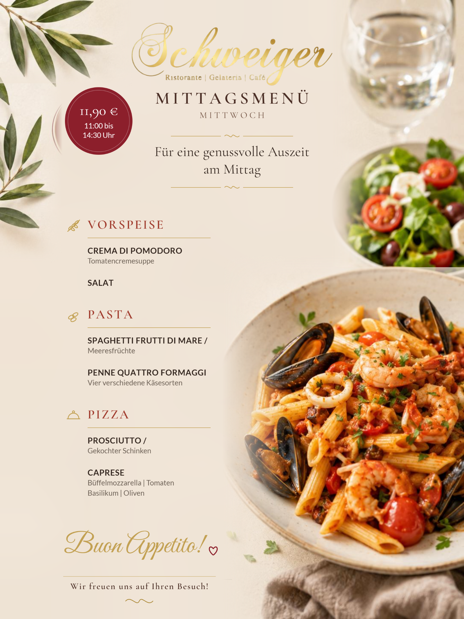 Mittagsmenü Mittwoch — Ristorante Schweiger